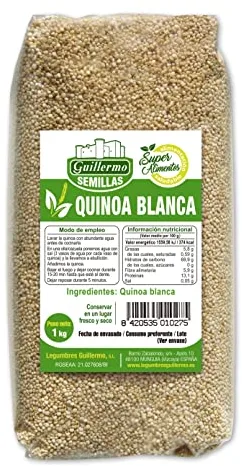 Guillermo | Quinoa blanca - Paquete 1kg. | Superalimento | Alto poder nutricional | Rica en hierro