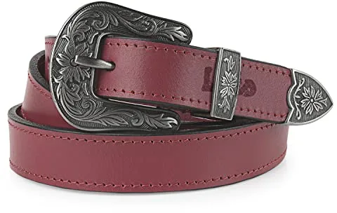 Lois - Cinturon Mujer Ajustable Cuero Moda Diario Casual Formal Cinturones De Mujer Diseño Clásico Hebilla Metálica Cinturones Mujer Piel Calidad, Granate