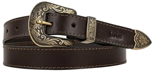 Lois - Cinturon Mujer Ajustable Cuero Moda Diario Casual Formal Cinturones De Mujer Diseño Clásico Hebilla Metálica Cinturones Mujer Piel Calidad, Marron