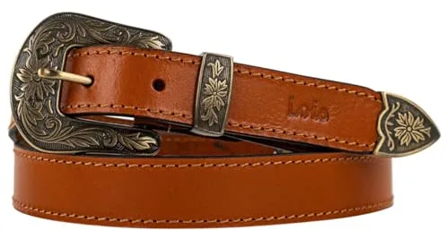 Lois - Cinturon Mujer Ajustable Cuero Moda Diario Casual Formal Cinturones De Mujer Diseño Clásico Hebilla Metálica Cinturones Mujer Piel Calidad, Tan