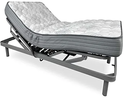 DUÉRMETE ONLINE Pack Cama Eléctrica Articulada Reforzada Ergomedic Pro con Colchón Viscoelástico Dorsaltec, Gris Antracita, 90 x 190 cm