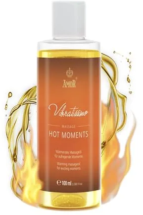 “Hot Moments” de Vibratissimo: aceite de masaje cálido y relajante, aceite erótico afrodisíaco, 100 ml