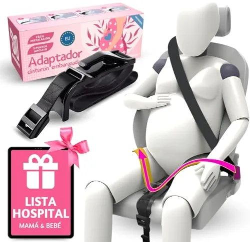 Maname® Cinturon Embarazada Coche Homologado. Adaptador Cinturón Embarazada Para Maternidad - Regalos Embarazadas - Cinturon Embarazada Protege A Tu Bebe En El Coche De Impactos, Presiones Y Riesgo