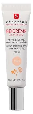 Erborian - BB Crema de Ginseng - Crema Perfeccionadora 5-en-1 - Cuidado con efecto "piel de bebé" 5-en-1 Cuidado facial con SPF 20 - Cosmético Coreano - Claro 15 ml
