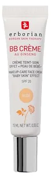 Erborian - BB Crema de Ginseng - Crema Perfeccionadora 5 en 1 - Cuidado con efecto "piel de bebé" 5 en 1 para el rostro con SPF 20 - Cosmético Coreano - Nude 15 ml