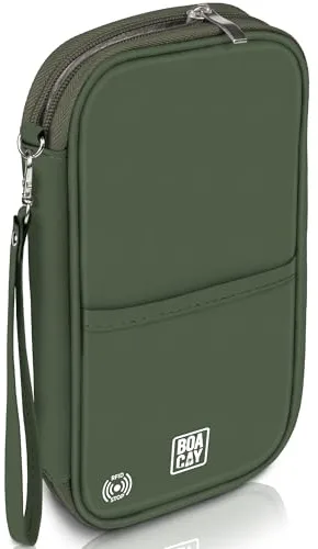 BOACAY Portadocumentos de Viaje Familiar con RFID, Cartera de Mujer y Hombre, Funda Pasaporte y Organizador de Documentos para Tarjetas, Billetes, Accesorios
