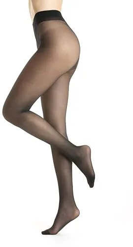 Gi&Gi Medias Mujer 20 Den, Veladas Il Top Del Top, Transparentes Todo Desnudo, N,1270, Negro, S/M