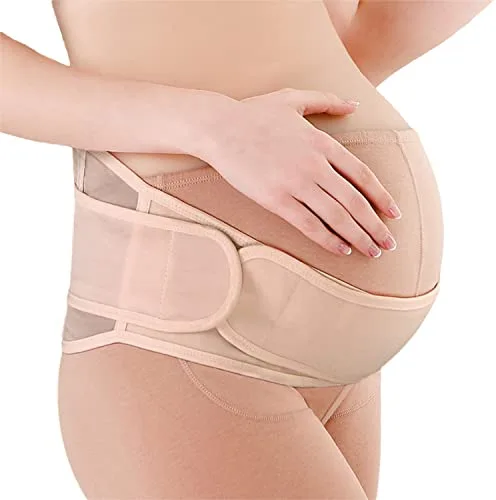 SOLO ACTFIT Faja de embarazo, soporte para embarazo, cinturón de maternidad, cintura transpirable, ajustable, color beige