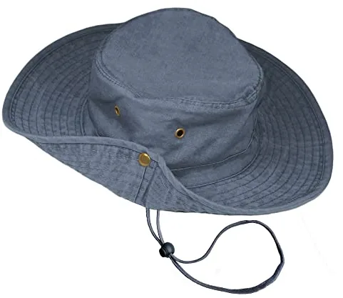 TOSKATOK UPF 50 + Boys Kids Safari Outback Sombrero de protección Solar de algodón Estilo Australiano con ala Ancha, Correa de Barbilla Desmontable, Botones Laterales y Rejillas de ventilación