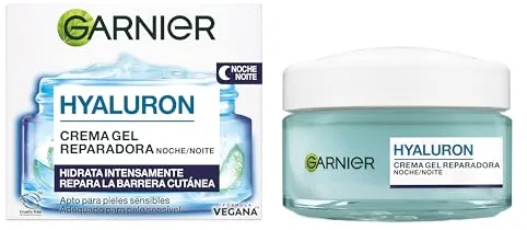 Garnier Hyaluron Crema De Noche Jelly Reparadora Barrera Cutánea Con 7% De [Glicerina + Ácido Hialurónico + Aceite De Argán + Aloe Vera]. Hidrata Intensamente. Apto Para Pieles Sensibles 50ML