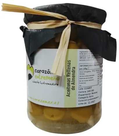 Aceitunas Rellenas de Almendra Gourmet Extremadura Corazón Extremeño
