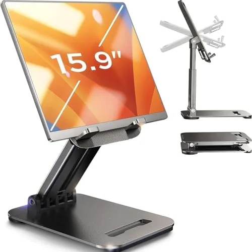 LISEN Soporte Tablet para iPad Stand Mesa [Más Estable] Atril Tablet Soporte Kindle Monitor Portatil Escritorio Accesorios para iPad A16 Air 13 Pro 2025 Mini Samsung Tab Xiaomi Lenovo Pad 4,7" -12,9"