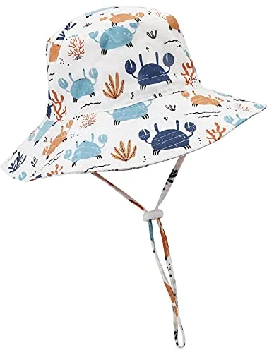 DRESHOW Unisexo Bebé Niña Niño Sombrero de Sol Verano Algodón Ajustable Pescador Gorra Protección de Sol Anti UV Para Exteriores/Natación/Playa/Piscina UPF 50+