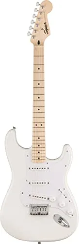 Squier by Fender Sonic Stratocaster HT, Guitarra Eléctrica, Diapasón de Arce, Golpeador Blanco, Blanco Ártico, Incluye cursos virtuales gratuitos en Fender Play