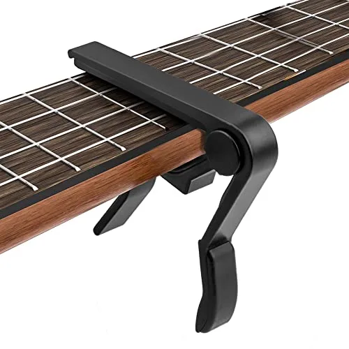 Cejilla Guitarra Española Cejilla Guitarra Acustica Capo Guitarra Aleación de Aluminio para Guitarra Electrica Acústica Clásica Folk Ukelele Bajo | Negro
