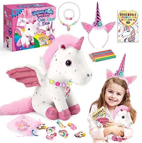 Qukir Unicornio Regalo Niña 3-12 Años,Peluche Juguetes Niños 3 4 5 6 7 Años Regalos Cumpleaños Niños Unicornios para Niñas Juguetes Niña 2-12 Años Regalo Niño 3-12 Años Niños
