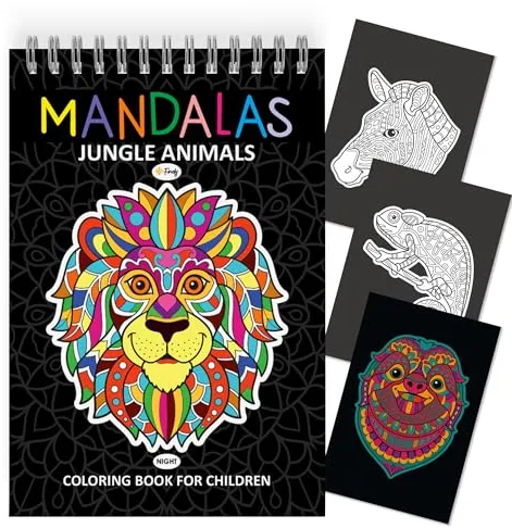 Finoly Mandalas para Colorear Niños y Niñas | Mandalas para Colorear Animales | Libros de Mandalas para Colorear en A4 | Libros de Mandalas para Niños con Papel Premium