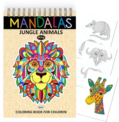 Finoly Mandalas para Colorear Niños y Niñas | Mandalas para Colorear Animales | Libros de Mandalas para Colorear en A4 | Libros de Mandalas para Niños con Papel Premium