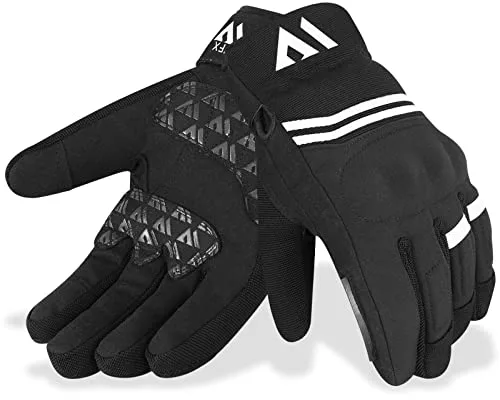 WFX Guantes de Motocicleta, Resistentes al Agua, para Deportes de Invierno, Guantes de Motocicleta de Dedo Completo, Resistentes al Viento, Pantalla táctil para Carreras (M, Negro)