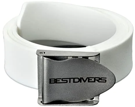 Cinturón Best Divers, Goma Blanca, Hebilla Inoxidable