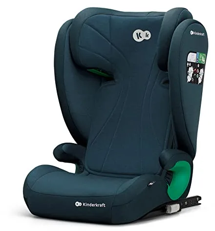 kk Kinderkraft JUNIOR FIX Silla Universal para coche Isofix, I-SIZE, Silla con Cinturón para bebés y niños, Grupo 2/3, de 15 a 36 kg, Azul