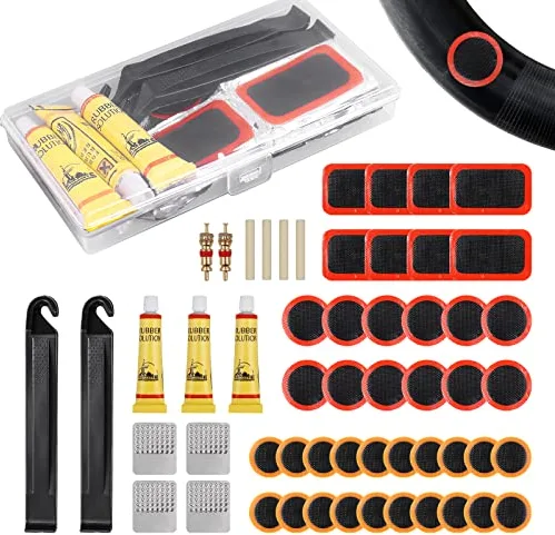 Romon Neumáticos Kits, Adultos Unisex, Parches de Reparación de Bicicletas, Kit Pinchazos Bici,Kit Repara Pinchazos Bicicleta,Parches Bicicleta Autoadhesivo Kit, Kit de Parches Bicicleta