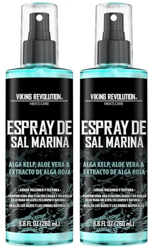 Viking Revolution - Sea Salt Spray Hair Men - Spray de Sal Marina para Hombres - SPray de Sal con Algas, Aloe Vera y Alga Roja - Spray para Cabello de Hombres para Mas Volumen y Textura - 2 x 260 ml