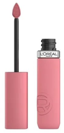 L'Oréal Paris Pintalabios Líquido, Color Intenso, Fórmula Mate de Larga Duración, Con Ácido Hialurónico, Sin Transferencia, Infaillible Matte Resistance, Tono: 200 Lipstick&Chill