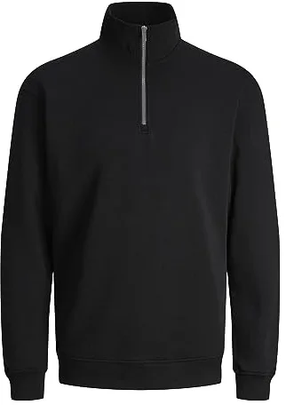 Jack & Jones Sudadera Jjebradley Noos con Media Cremallera para Hombre, Negro, XL