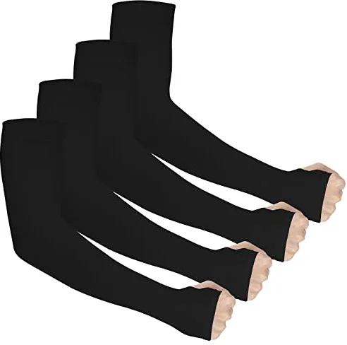 Ouligay 4pares de brazos de compresión, mangas de protección solar UV para hombre y mujer contra el frío UPF50 - calentadores para baloncesto