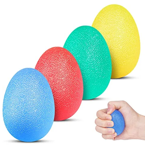 Vicloon 4PCS Pelota Antiestrés, Bola Antiestres con Diferentes Grados de Dureza, Fortalecedores de Mano para Capacitación, Bolas de Fortalecer Manos para Entrenamiento Manual