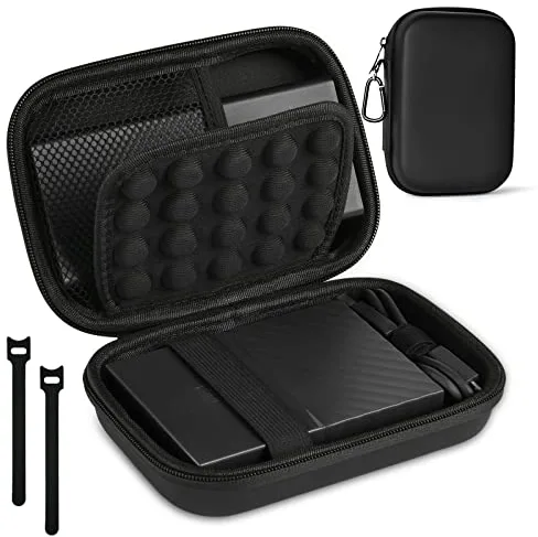 AMFUN Funda de Disco Duro, Funda Estuche para WD My Passport SSD, Rígida Viaje Almacenamiento, Bolsa de Almacenamiento portátil, Bolsa Cubrir Protectora (Negro)