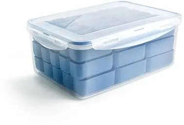 IBILI 686600 Contenedor para Almacenar Croquetas, Plástico Libre de BPA, 3 Bandejas Apilables para Almacenar 45 Croquetas