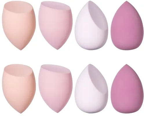 Esponja Maquillaje, 8 Piezas Esponjas Desmaquillantes Beauty Blender Para Bases de Maquillaje, Polvos Líquidos, Etc., Esponjas Maquillaje Cara Está Disponible En 3 Formas