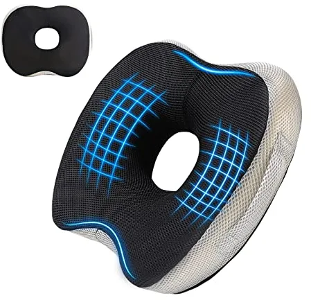 Vivisuyou Cojin Coxis Hemorroides, Cojín Silla Oficina Ortopédico, Donuts Cojin Antiescaras para Escritorio Silla Ruedas Asiento Coche, Almohada Viscoelástica Ergonómico, Alivio Cóccix y Ciática