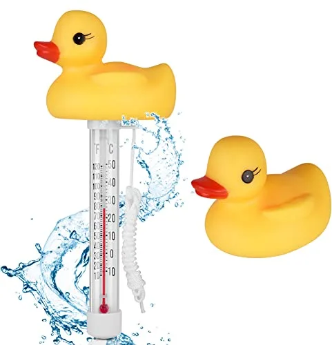 OFFCUP Termómetro Piscina de Agua, Termómetro para Piscina, Flotante Piscina Termómetro, para Interiores y Exteriores Piscinas, Spas, Jacuzzis, Acuarios, Estanques (Pequeño Pato)