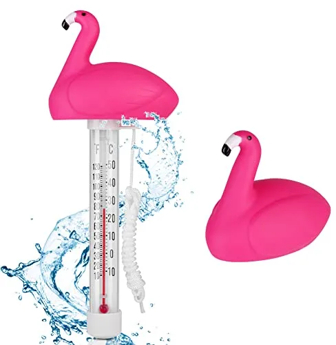 OFFCUP Termómetro Piscina de Agua, Termómetro para Piscina, Flotante Piscina Termómetro, para Interiores y Exteriores Piscinas, Spas, Jacuzzis, Acuarios, Estanques (Flamenco)