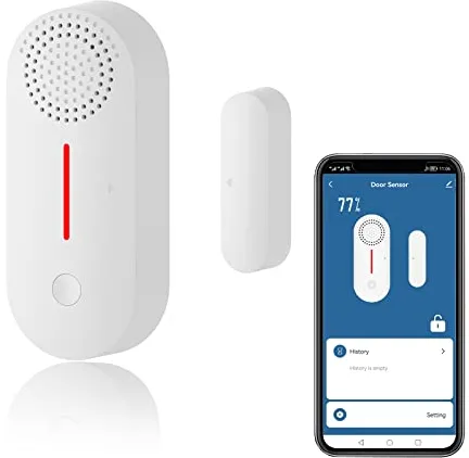 Sensor de puerta inteligente, sensor de ventana puerta inalámbrico, Sensor de contacto para seguridad en casa,App Notificación,Volumen ajustable,Temporizador,Compatible Alexa/Google Assistant.1Pack