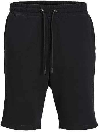 JACK & JONES Pantalones Cortos de Sudadera Bermuda Ajuste cómodo hasta la Rodilla con Bolsillos Laterales, Color:Negro, Talla:L