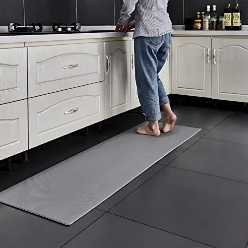 7VSTOHS Alfombra de Cocina, Resistente Anti Fatiga de PVC Alfombras de Cocina, Impermeable, Antideslizante, Lavable Resistente Aceite de Cuero Alfombra de Cocina para la Cocina, Comedor, Sala de Estar