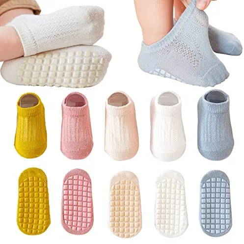 YANWANG Bebé Antideslizante Tobillo Calcetines De Dibujos Animados Lindo Agarre Calcetines Para Bebés Niños Niños Niñas Multicolores 5 Par (Multicolor3,1-3 Years)
