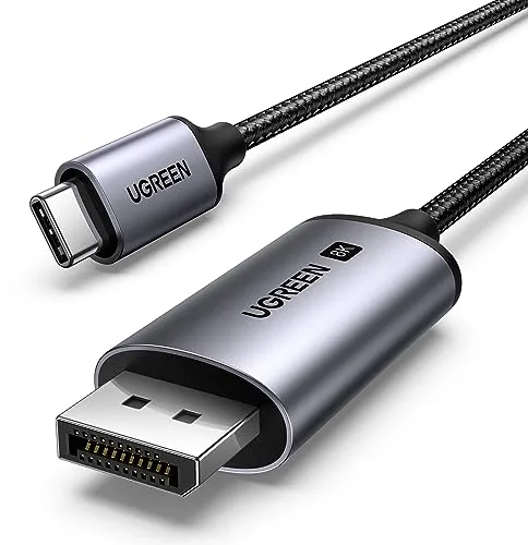 UGREEN Cable USB C a DisplayPort 1.4 8K 60Hz 30Hz 4K 240Hz 144Hz HDR VRR Thunderbolt 4 3 DP1.4 Compatible con iPhone 17 Pro Max Air Mac mini M4/M4 Pro MacBook M4 Pro Max iPad Pro Air Galaxy S24 (2M)