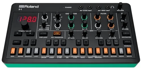 Roland AIRA Compact S-1 Tweak Synth | Polisinte en miniatura ultraportátil con herramientas avanzadas | Control de sonido D-Motion | Batería inalámbrica para 4,5 horas | Ligero y resistente
