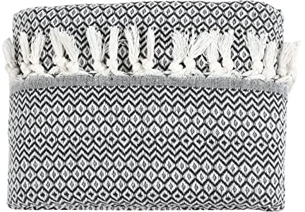 Tuiste Colcha Bouti para una Persona Gris Oscuro 150x200, Cubre Cama Multiusos, Plaid Cubrecama, Fina con diseño de Rombos, para Primavera, Verano, otoño e Invierno, Jarapas, Manta Foulard, Cubresofa