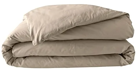 Douceur d'Intérieur Funda nórdica (240 x 220 cm) Percaline Arena Percal, Algodón Percal