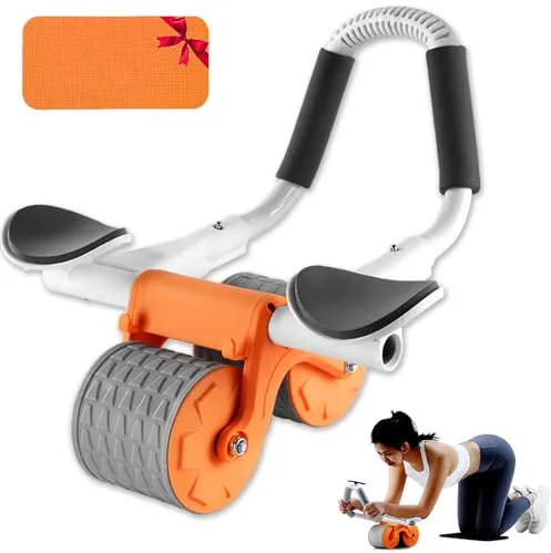 Nuevo Rodillo para abdominal con soporte para el codo, rodillo para abdominales con rebote automático, abdominal con tabla para gimnasio en casa, Ab Roller Wheel doble rueda para ejercicios