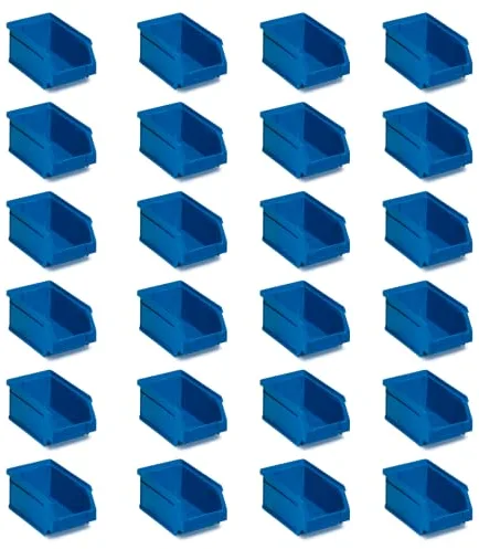 Tayg Pack 24 Gavetas de Plastico Apilables nº51 - Organizador de Tornillos, Cajones, Caja de Almacenamiento, Cubetas de Plastico Rectangulares (17 x 10 x 8 cm, Azul)