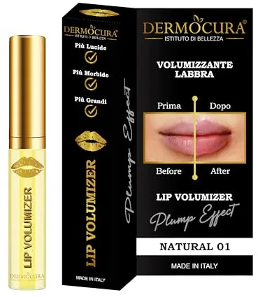 Dermocura Lip Volumizer Labios voluminizadores de pimiento 5 veces más potente transparente rellenador de labios efecto plumping inmediato de larga duración Made in Italy
