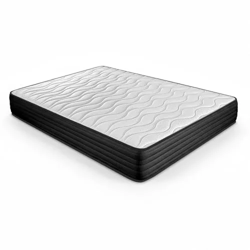 DUÉRMETE ONLINE - Colchón Viscoelástico Pocket Visco Reversible (Cara Invierno-Verano) Firmeza-Dureza Media-Alta, Grosor 20cm, Antiácaros, Antibacerias e Hipoalergénico, 180x190