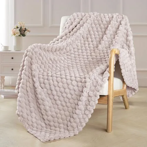 Exclusivo Mezcla Manta Cama Color Camel - Manta Sofá, Manta Polar, Franela Doble Cara Suave, Ligera y Fácil Cuidado, Todas Estaciones, Jacquard Elegante, 130x170 CM